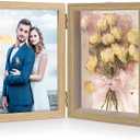 ZEEYUAN 5x7 Shadow Box Picture Frame Double Hinged Display Case, 5x7 Couples Picture Frame Shadow Box Glass Front Stand Vertical Tabletop, Mothers Day Christmas Valentines Aniversary Gifts for Women