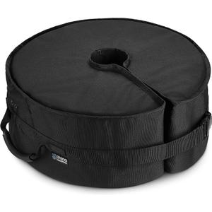 Rhino BaseMate 18" Round Umbrella Base Weight with Side-Slot Opening Fits Offset, Cantilever & Outdoor Patio Umbrellas Easy Setup Black