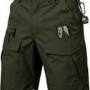 Men's Cargo Shorts, Waterproof Ripstop Stretch Tactical Shorts Casual Hiking Golf Outdoor Work Shorts with Pockets (No Belt) (Green, M)
