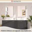 Keonjinn 24 x 30 Inch Brushed Nickel Bathroom Mirrors for Over Sink, Rounded Rectangle Silver Bathroom Vanity Mirror, Farmhouse Mirror for Wall, HD Tempered Glass, Anti-Rust Aluminum Alloy Mirror