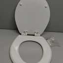Mayfair Cassel Slow Close Toilet Seat, Easy Clean, Non Slip Premium Wood Seat, Easy Install, Made in USA, Round, White