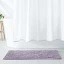 Amazon Basics Non-Slip Microfiber Absorbent Plush Shag Bathroom Rug Mat, Machine Washable, 21" x 34", Lavender