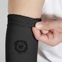 NURCOM Medical Compression Arm Sleeve for Men Women, 20-30 mmHg with Silicone Band for Lymphedema, Lipedema, Pain Relief, Edema, Swelling, Post Surgery Recovery, 2 Pack, Black L