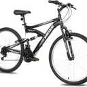 WEIZE Mountain Bike 26 inch Outdoor Cycling Bike 18-Speed/High-Carbon Steel/Dual Full Suspension, Adjustable Ergonomic Seat for Men Women Adult, MTB Bicycle with Suspension Fork