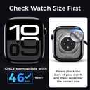 UV Tempered Glass Screen Protector for Apple Watch Series 11/10 46mm,Tempered Glass Curved Full Coverage Watch Screen Protector, Bubble Free for iWatch 11/10 46mm (3 Pack)