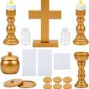 Sliner Catholic Gifts for Kids Mass Kit Wooden Mass Play Set My First Communion Gift Catholic Toys Set Baby Holy Baptism Gifts for Christmas Priest Churches Birthday Easter Party Decor(Bright Color)