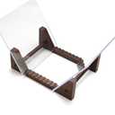 EXREIZST Vinyl Record Storage Holder - Record Holder Rack Unit - Store and Hold Magazines Albums Display Stand - Solid Pine Wood with Crystal Clear Acrylic, Brown - Medium