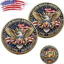 USA 250th Anniversary Commemorative Coin, 250th US Independence Anniversary Challenge Coin - 1776-2026, 250 Year American AnniversaryCoins Gift (2pcs) (in God We Trust)