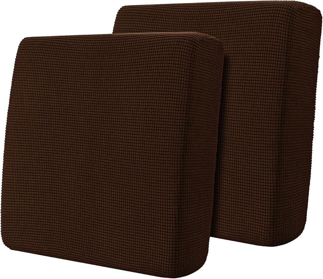 Hokway Stretch Couch Cushion Slipcovers Reversible Cushion Replacement Slipcovers Sofa Cushion Covers(Chocolate, 2)