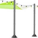 Thickening 2.2mm 2 Pack Sun Shade Sail Poles - 10ft Outdoor Sunshade Sail Post Support Awning Canopy Heavy Duty Metal Pole Kit for Patio Garden Yard Backyard Grassland - 2 Pack