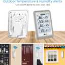 Indoor Outdoor Thermometer Wireless, 4.5 Inch Display Digital Hygrometer Thermometer Temperature Humidity Monitor with 330ft Range Sensor and Adjustable Backlight