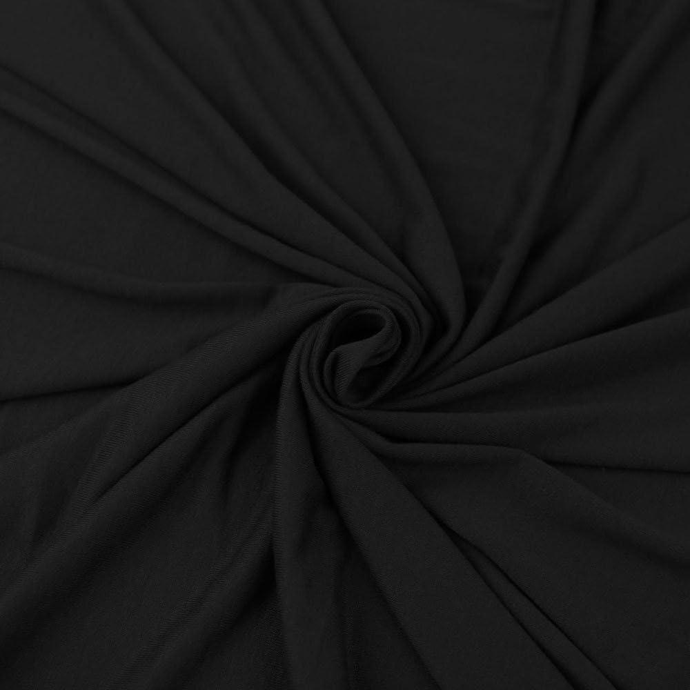 FabricLA Cotton Spandex Jersey Fabric by The Yard - 10 oz 4-Way Stretch Spandex & Cotton Fabric, 60" Wide  Perfect for Skirts, Tops, T-Shirts | Black | Sold in 1 Yard