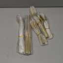 TENCDORS 40 PCS Stainless Steel Flatware Set Hammered Silverware Set Hand Forged Gold Cutlery Handle Mirror Water Flow Pattern Home Event Use Wedding Housewarming Gift Service for 8, Dishwasher Safe