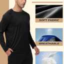 Long Sleeve Shirts for Men - Quick Dry Moisture Wicking UV UPF Sun Protection T-Shirts for Fishing Workout Swim (Black, XL)