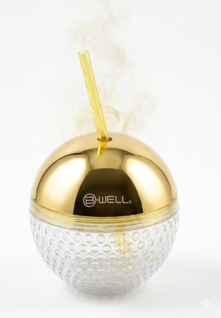 B•WELL Gold Disco Ball Tumbler Water Bottle