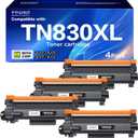 TN830XL TN830 Compatible Toner Cartridge for HL-L2460DW DCP-L2640DW Replacement for Brother TN-830 XL/V/R Toner Cartridges with MFC-L2820DW HL-L2400D HL-L2405W HL-L2460DWXL Printers (4Pack, Black)