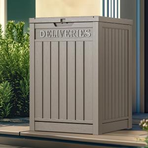YITAHOME Outdoor Package Delivery Storage Box 51 Gallon, Secure Lockable Resin Package Delivery Container, Deck Box for Porch & Curbside, Brown (Taupe) YITAHOME Outdoor Package Delivery Storage Box 51 Gallon, Secure Lockable Resin Package Delivery Container, Deck Box for Porch & Curbside, Brown (Taupe)