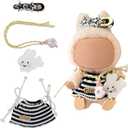 7 x Clothes for LABUBU Outfits(No Doll) 15/17cm La Bubu Doll Clothes Set with Accessaries Stylish Dress-Up Set for La Boo-Boo