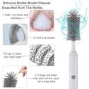 Electric Baby Bottle Brush Set, Multi-Purpose Cleaner Brushes,360high-Speed Rotation Cleaning,1500mAh,Waterproof IPX65,Perfect Baby Bottle Brushes,White