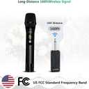 Bietrun Wireless Microphone, Dynamic Microphone with Rechargeable Receiver, Auto Connect,All Metal Design,160ft Range,Cordless Mic for Karaoke Machine,Amplifier Speaker,Mixer,iPhone,Camera, Interview (Black)