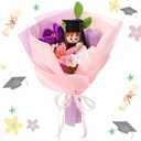 Zeyune 2026 Graduation Crochet Flower Bouquet Knitted Grad Doll Artificial Preserved Flowers Gift for Teacher's Day Home Decor Graduation Gift