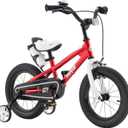 RoyalBaby Freestyle Kids Bike, 12 Inch with Training Wheels, Red