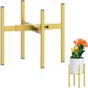 Heavy Plant Stand for 10"-16" Plant Pot Indoor Outdoor Corner, Adjustable Metal Heavy Duty for Large Pot (Golden 1 Pack)