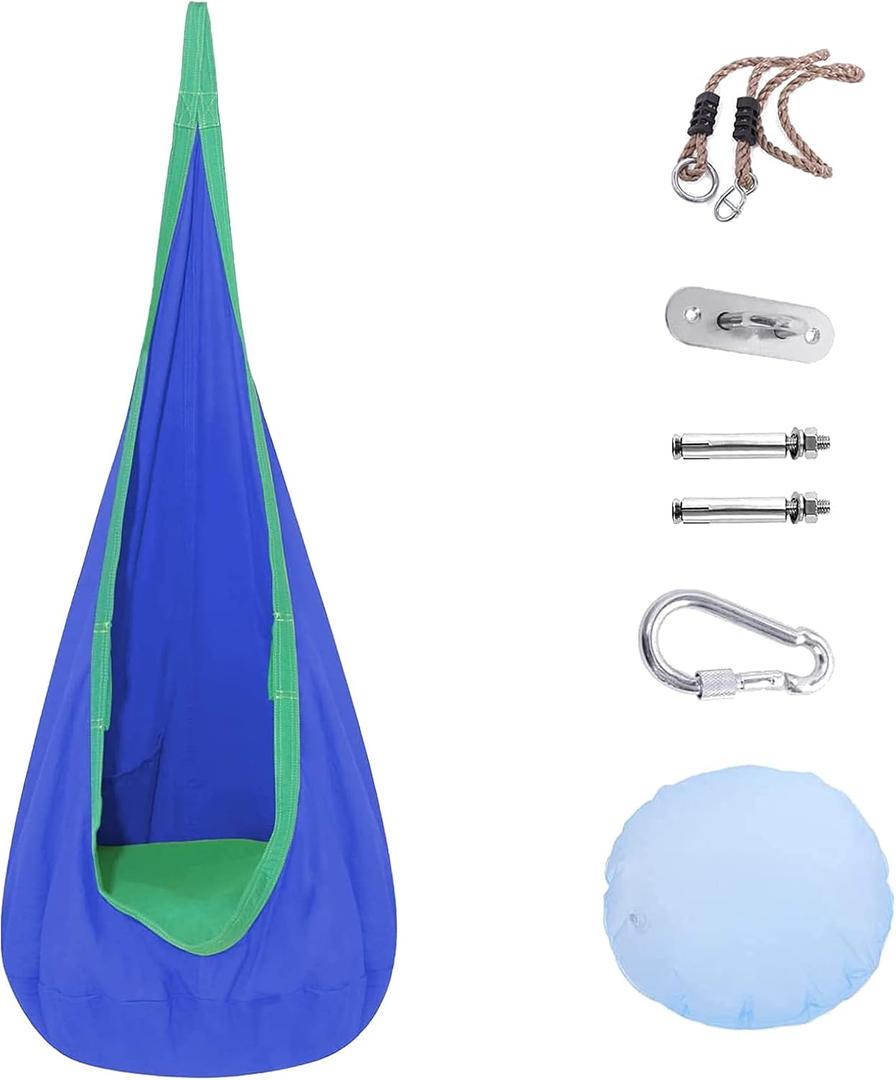 Child Hammock Chair, for Indoor and Outdoor Also Used for Hammock with Stand (Blue)