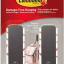 Command Medium Matte Black Wall Hook, 2 Coat Hooks and 4 Strips, Damage-Free Hanging with Adhesive, No Tools Great for Hanging Home Decor, Holds up to 3 lb