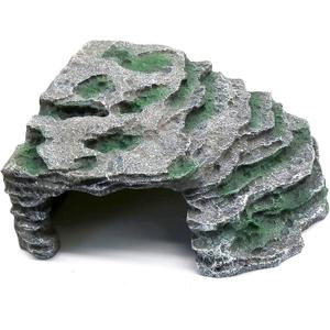 Large Reptile Hide Shale Scape Step Ledge, Reptile Cave Hideout, Bearded Dragons Accessories, Basking Rocks for Bearded Dragons (Large-B-11.8 * 9.8 * 5.3)