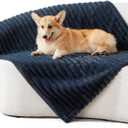 Waterproof Dog Blankets for Large Dogs - 40x50 Large Blanket Washable for Bed Protection, Soft Faux Fur Couch Throw Blanket Furniture Protector, Navy