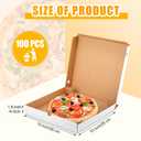 PerKoop 100 Pcs 10"x10" Pizza Boxes Bulk 10inch Empty Cardboard Pizza Box Reusable Square Food Serving Container for Takeout Bakery Restaurant Party Supplies(White and Kraft)