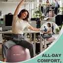 Trideer Exercise Ball for Office Desk, Yoga Ball Chair to Relieve Back Pain, Stability & Fitness Ball Seat with Base, Home Gym Core Workout, Abs, Stretching & Therapy