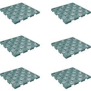 Pure Garden 6-Pack Polypropylene Interlocking Patio Deck Tiles - Weather-Resistant Outdoor Flooring for Balcony, Porch, and Garage (Green)