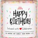 Homsolver Happy Birthday Gifts for Women Unique, Vanilla Cream Scent with Sprinkles Candy Birthday Candles for Her, Handmade Aromatherapy Candle Decor