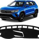 KUST Black Dash Cover for Volkswagen VW Taos (S SE SEL) 2022-2025 2026 (Only fits for Taos with Center Bin) Polyester Dashboard Cover Non-Slip Interior Accessories for VW Taos Custom Fit Dashboard Mat