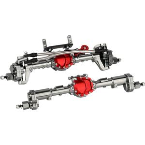 CNC Anodized Complete Front & Rear Portal Axle for 1/10 RC Crawler Car Axial SCX10 II Deadbolt 90046 90047 SCX10 90028 90027 Metal Upgrade Parts (Titanium)