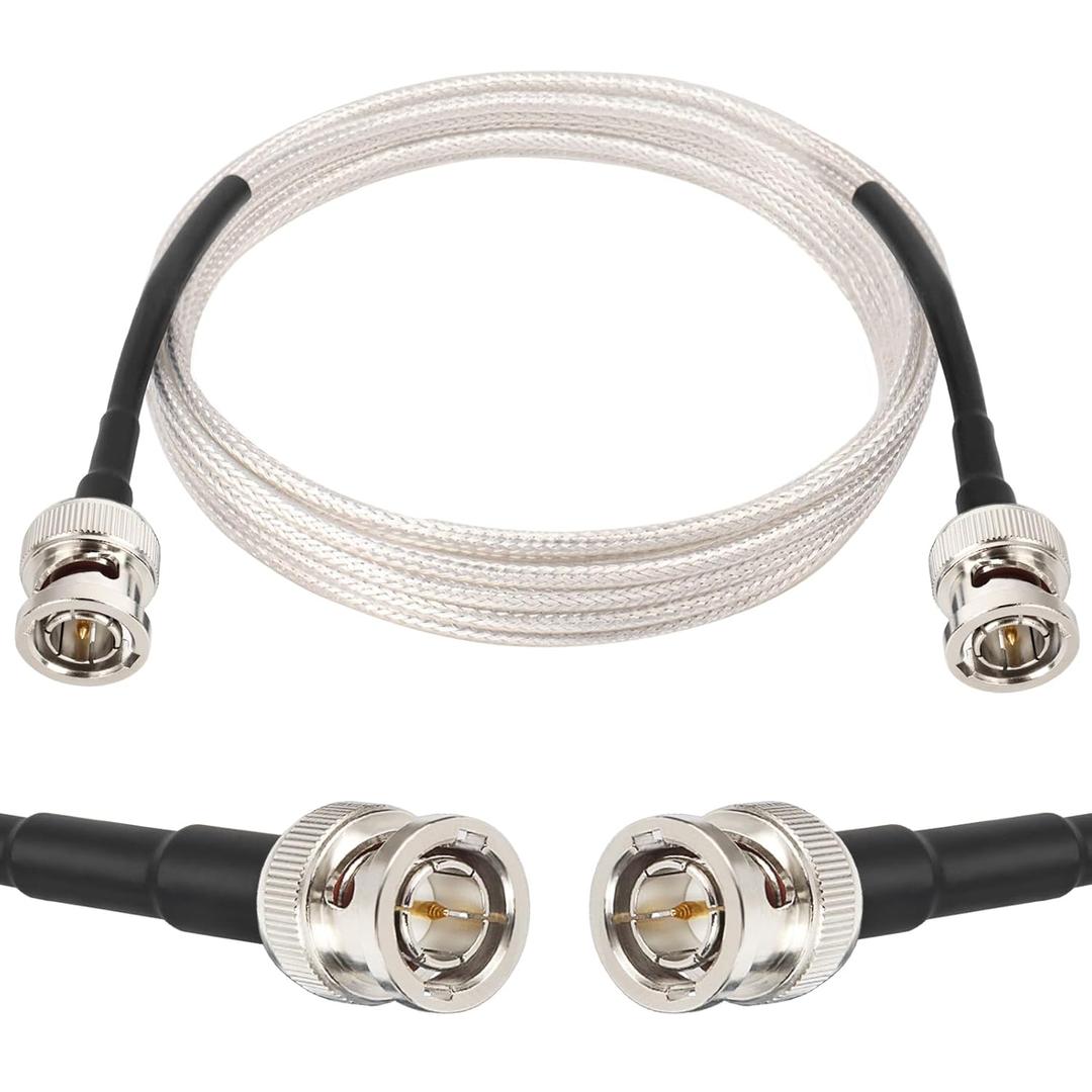 XRDS -RF SDI Cable 10ft, Thin 3G/6G HD-SDI Cable, 75 Ohm RG179 Coaxial Cable with Heavy Duty BNC to BNC Male Connector for Surveillance Camera System Cables CCTV/DVR/TV (Silver)