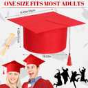 JaGely 36 Pcs Adult Graduation Cap with Tassel Felt Grad Hat for Men Women Bachelor Master College Costume Accessory(Red)