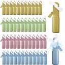 Wonderjune 48 Pcs Mini Hand Press Fan Bulk Small Portable Summer Fan Plastic Handheld Manual Personal Cooling Party Favor Summer Outdoor Travel Camping Gifts, No Battery Included