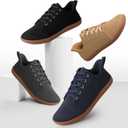 Non Slip Work Shoes for Women Wide Toe Box Food Service Shoes for Chef Kitchen, Restaurant, Hospital Black Slip Resistant Walking Zero Drop Sneakers 5w - 11w