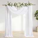 White Wedding Arch Draping Fabric 3 Panels 30'' x 20FT Sheer Chiffon Arch Drapery for Easter Bridal Shower Backdrop Outdoor Party Arches Church Ceremony Decoration