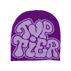 Y2K Beanie Top Tier Letter Print-Winter Knitted Hat Cool Grunge Style for Warmth for Men Women