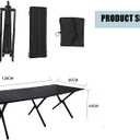 Portable Low Alluminum Roll Up Travel Folding Table for Beach, Camping, & Picnic Compact, Lightweight, Multi-Purpose for Indoor & Outdoor Use (Black)