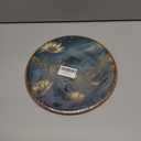 Tzhim Vintage Moody Blue Floral Round Wall Art, Dark Cottagecore Wildflower Field Round Wall Decor Framed, Rustic Farmhouse Flower Botanical Canvas Walls Sculptures for Home Office Decor, 10x10 Inch