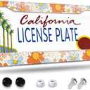 License Plate Frame,Floral Retro Daisys License Plate Frames Decorative Car Tag Frames Aluminum Metal License Plate Holder for US Canada Standard 12''x6''