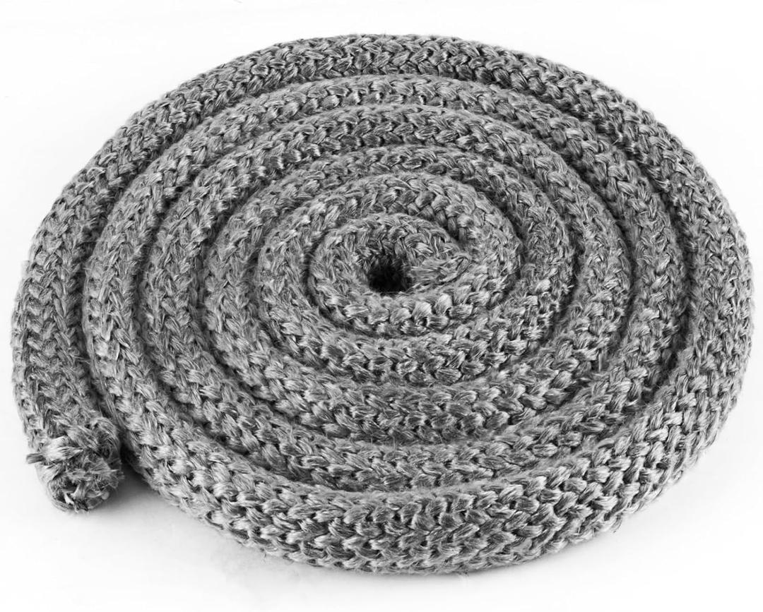 Wood Stove Door Gasket, 1" Wood Stove Gasket Rope Seal for Woodburning Stoves, Heat Resistance Fiberglass Gasket Replacement for Wood Stoves and Fireplaces(1" x 98" Rope)