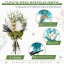 Layhit 12 Pcs Boho Dried Flower Bouquet Mini Wedding Handmade Dry Flowers Decor for Vase Crafts DIY Photo Boutonniere for Men Floral Plant for Bridesmaid Gift Birthday Decor(Hydrangea)