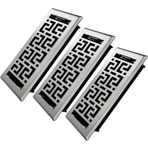 Floor Register 4x10 Inches - 3 Pack Heavy Duty Walkable Steel Floor Vents Easy Adjust Air Supply Lever Decorative Floor Vent Covers for Home Floor/Room/Sidewalk