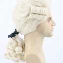 Topcosplay Judge Colonial Wig for Men Women Historical Powdered Wig Beige Halloween Costume Funny Wigs